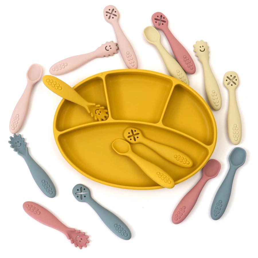 Ensemble d'ustensiles de cuillères d'apprentissage pour bébé, 3 pièces, mignon, cuillère d'alimentat