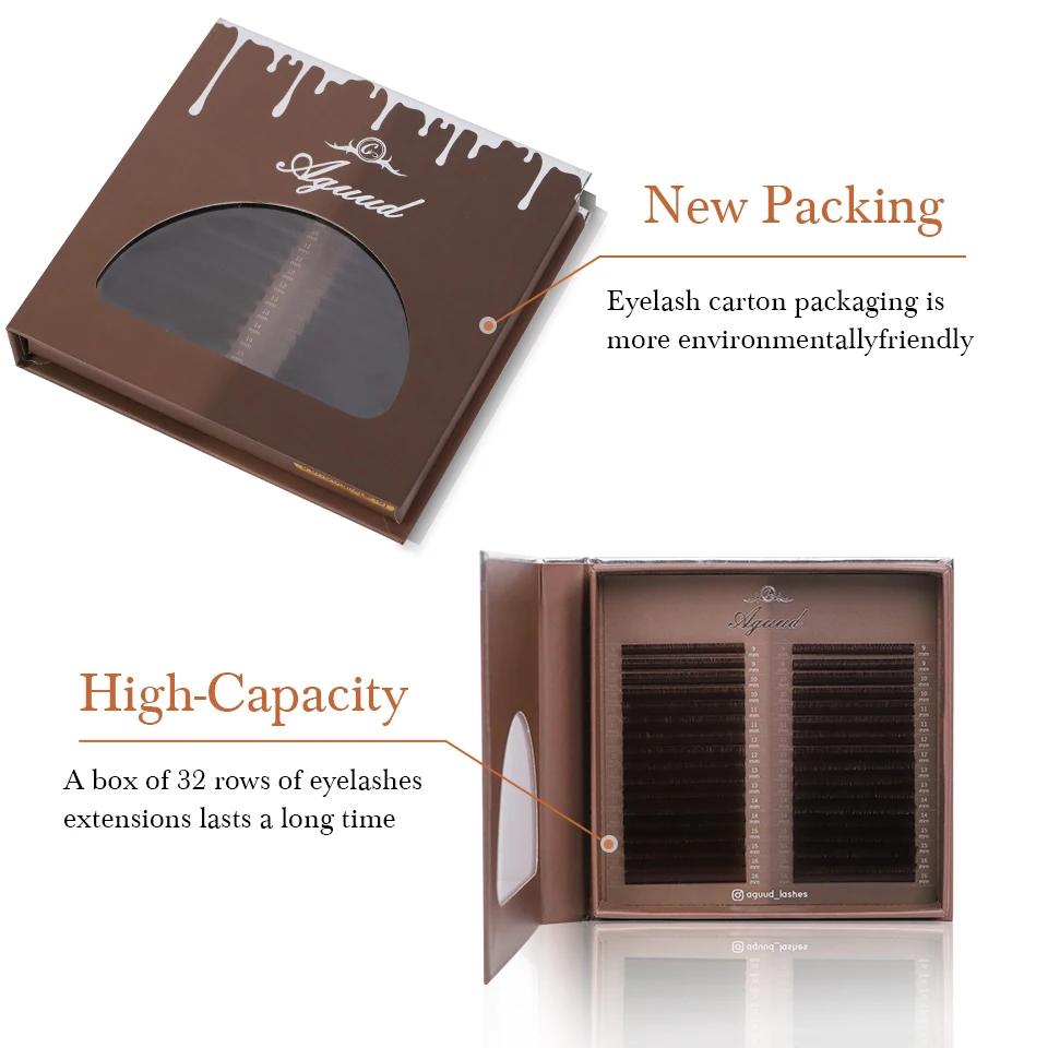 AGUUD 32 rangées couleur chocolat marron cils Premium couleur Caramel vison individuel cachemire Vol