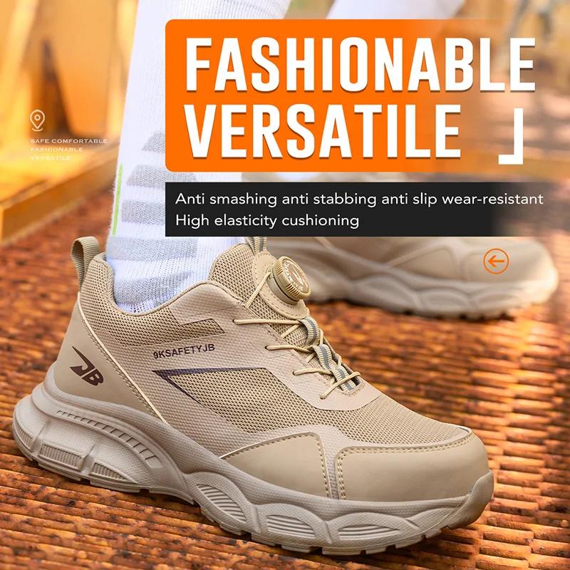 Chaussures de travail respirantes pour hommes et femmes, chaussures de sécurité anti-écrasement et a
