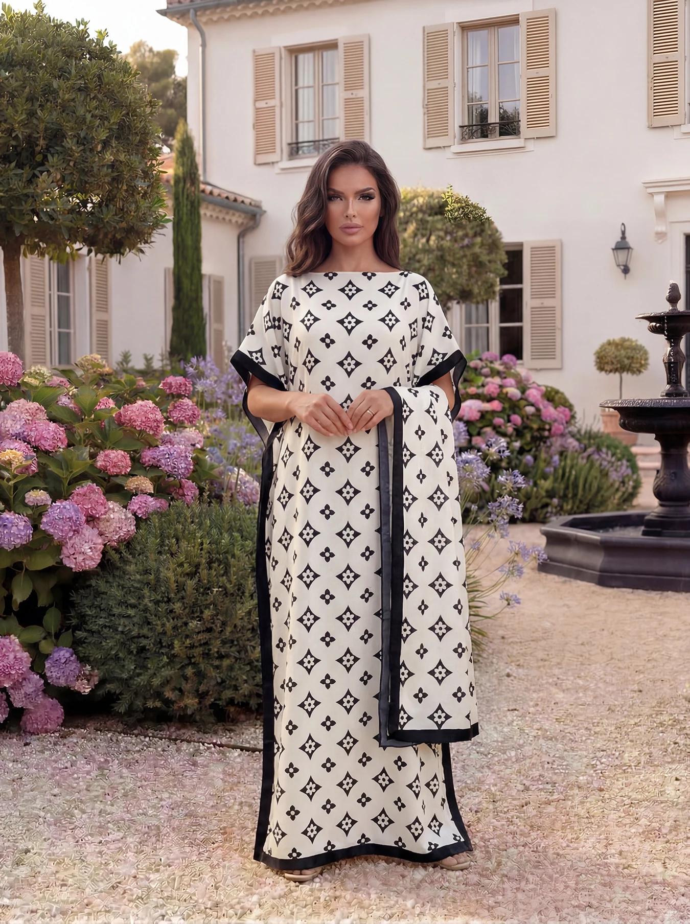 Robe de soirée musulmane pour femme, style européen et américain, Abaya Dubaï, maxi, design africain