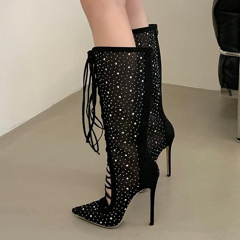 Eilyken – bottes hautes à bout pointu pour femmes, design sexy, style urbain, talons hauts à talon a