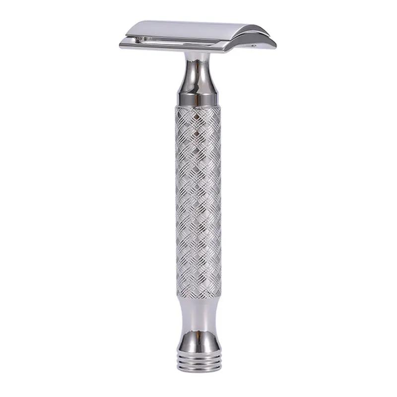 Rasoir manuel en acier inoxydable pour homme, rasoir de sécurité classique à double tranchant, CNC S