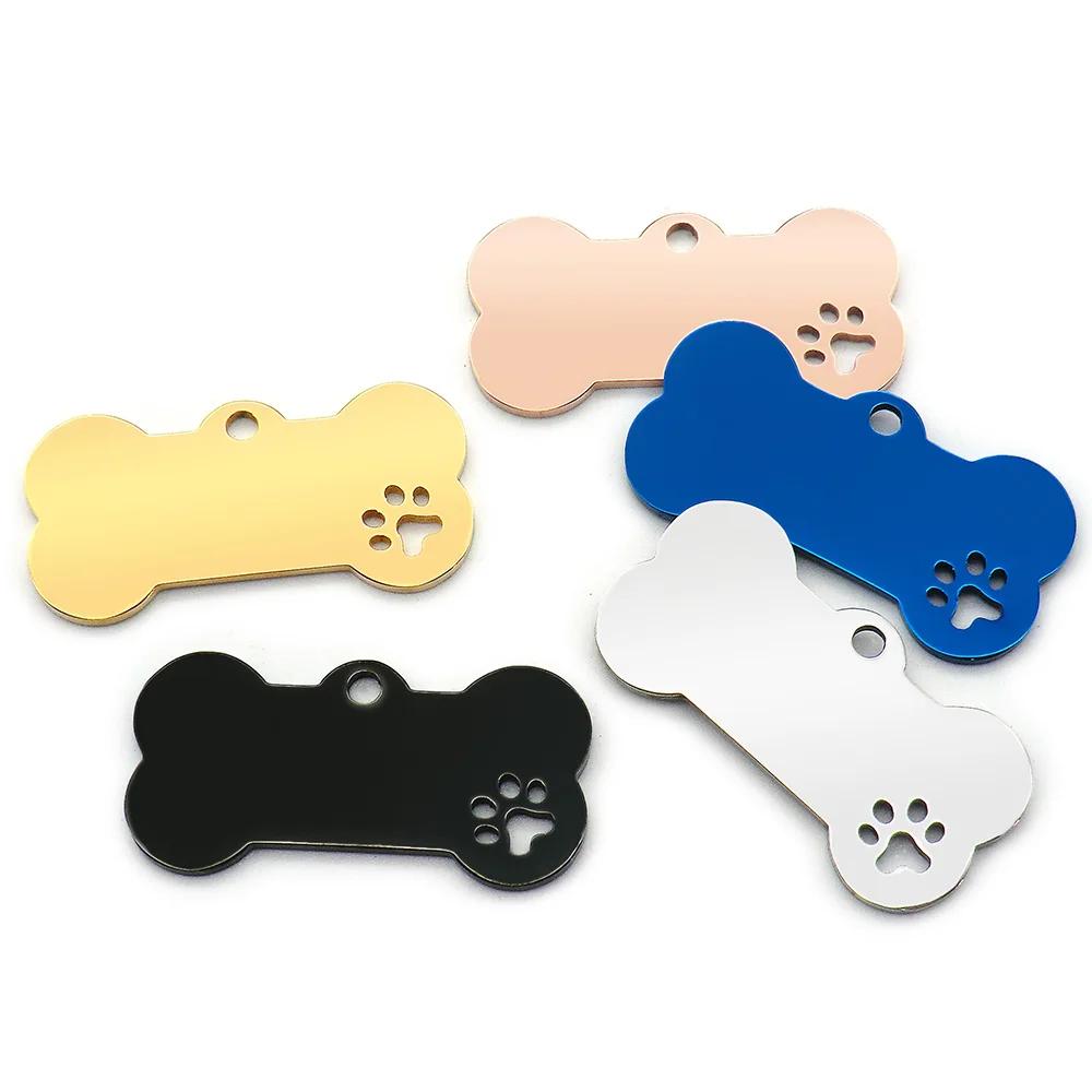 Collier personnalisé en acier inoxydable, étiquette d'identification pour animaux de compagnie gravé