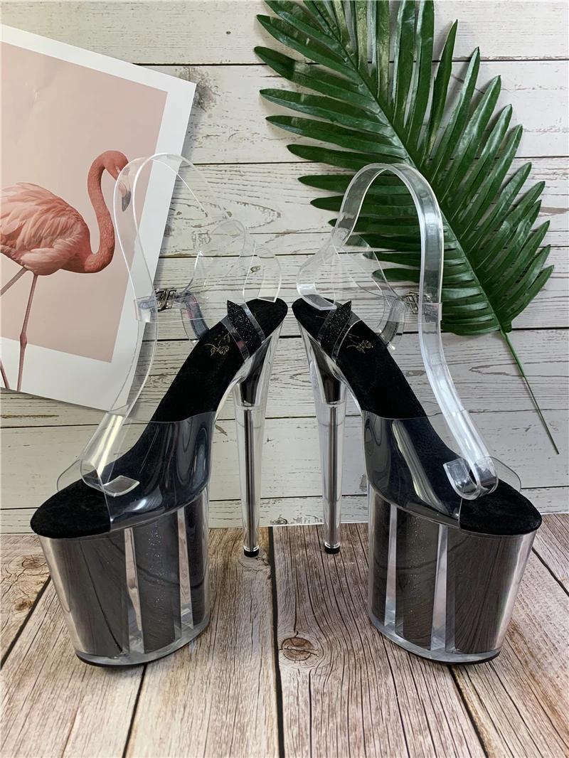 Rncksi 2025 mode Sexy pôle danse été 20 cm PVC femmes sandales minces talons hauts sandales sans lac