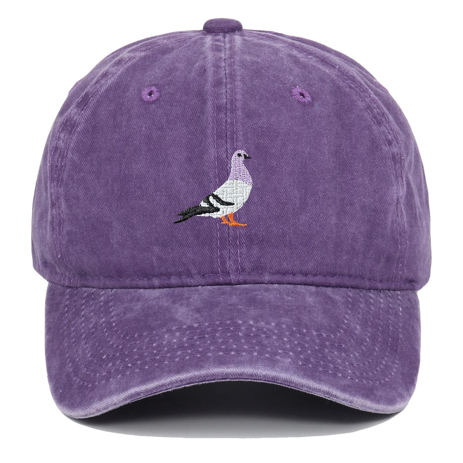Casquette de baseball adaptée à toutes les saisons, motif brodé de pigeons, mode décontractée quotid