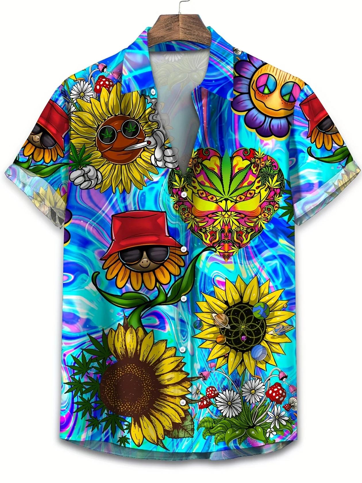 Chemise homme manches courtes 80s rétro imprimé chemise boutonnée chemise de plage d'été chemise de
