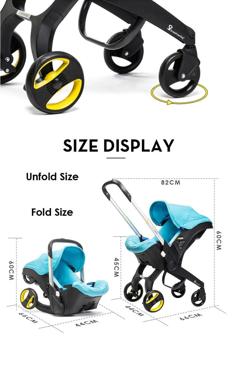 Poussette bébé 4 en 1, bidirectionnelle, multifonctionnelle, poussette bébé nouveau-né 3 en 1, siège