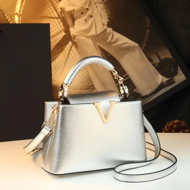 Sac à main en cuir pour femme, tendance, décontracté, classique, vintage, élégant, de créateur, haut
