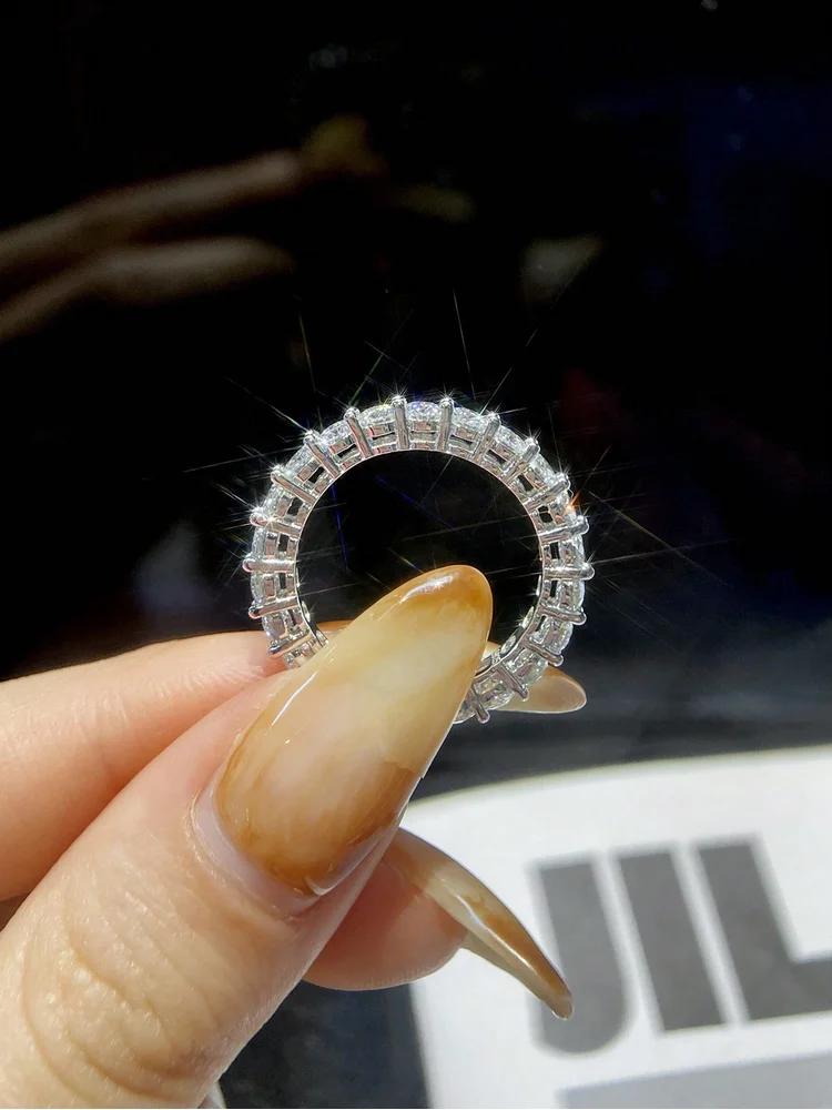 Bague classique en argent Sterling 925 pour femmes, bague simple en Zircon à une rangée, fiançailles