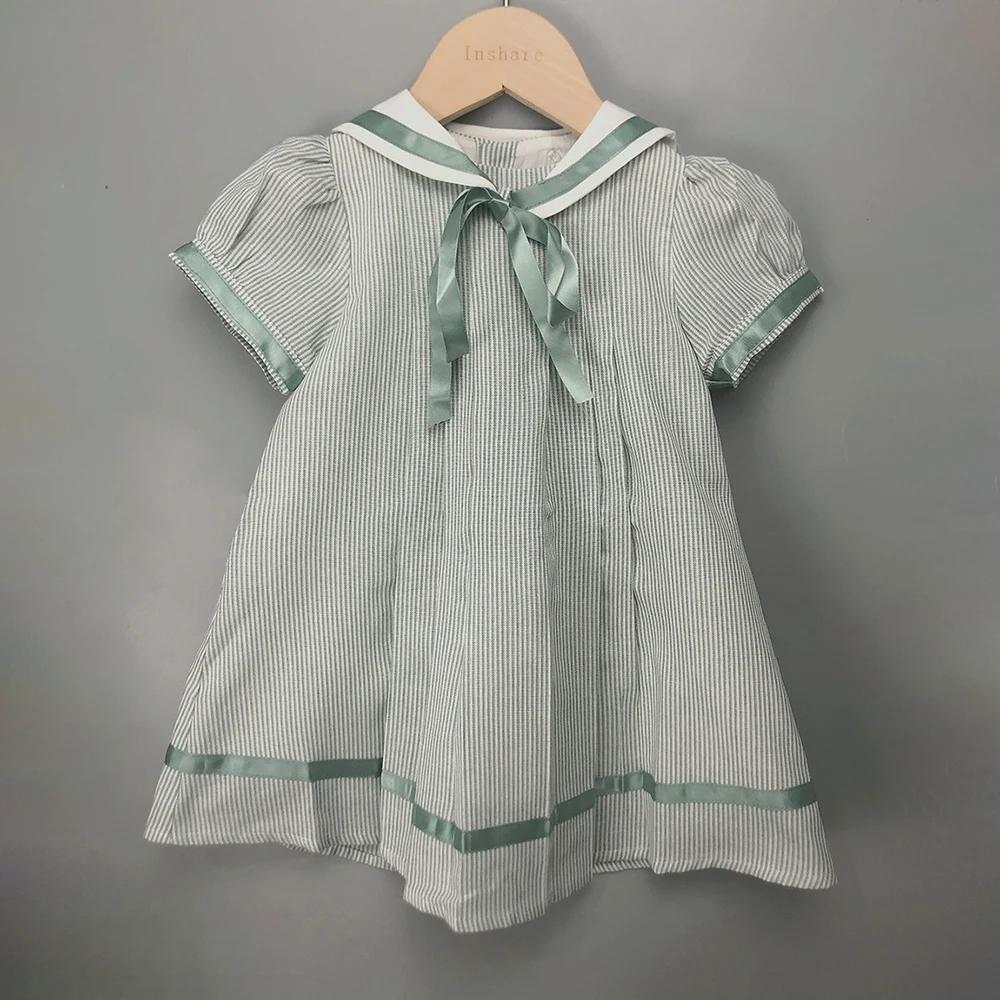 Boutique de vêtements pour enfants, tenue à rayures pour garçons et filles, ensemble en coton et lin