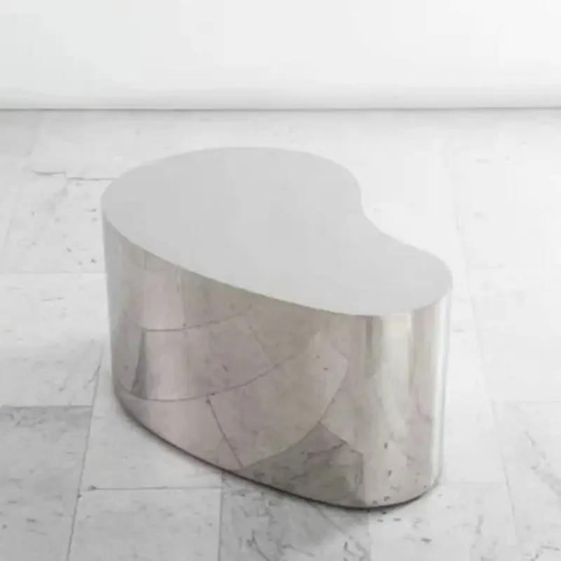 Nordic Light-Table d'affichage créative minimaliste en acier inoxydable, table basse de luxe, salon