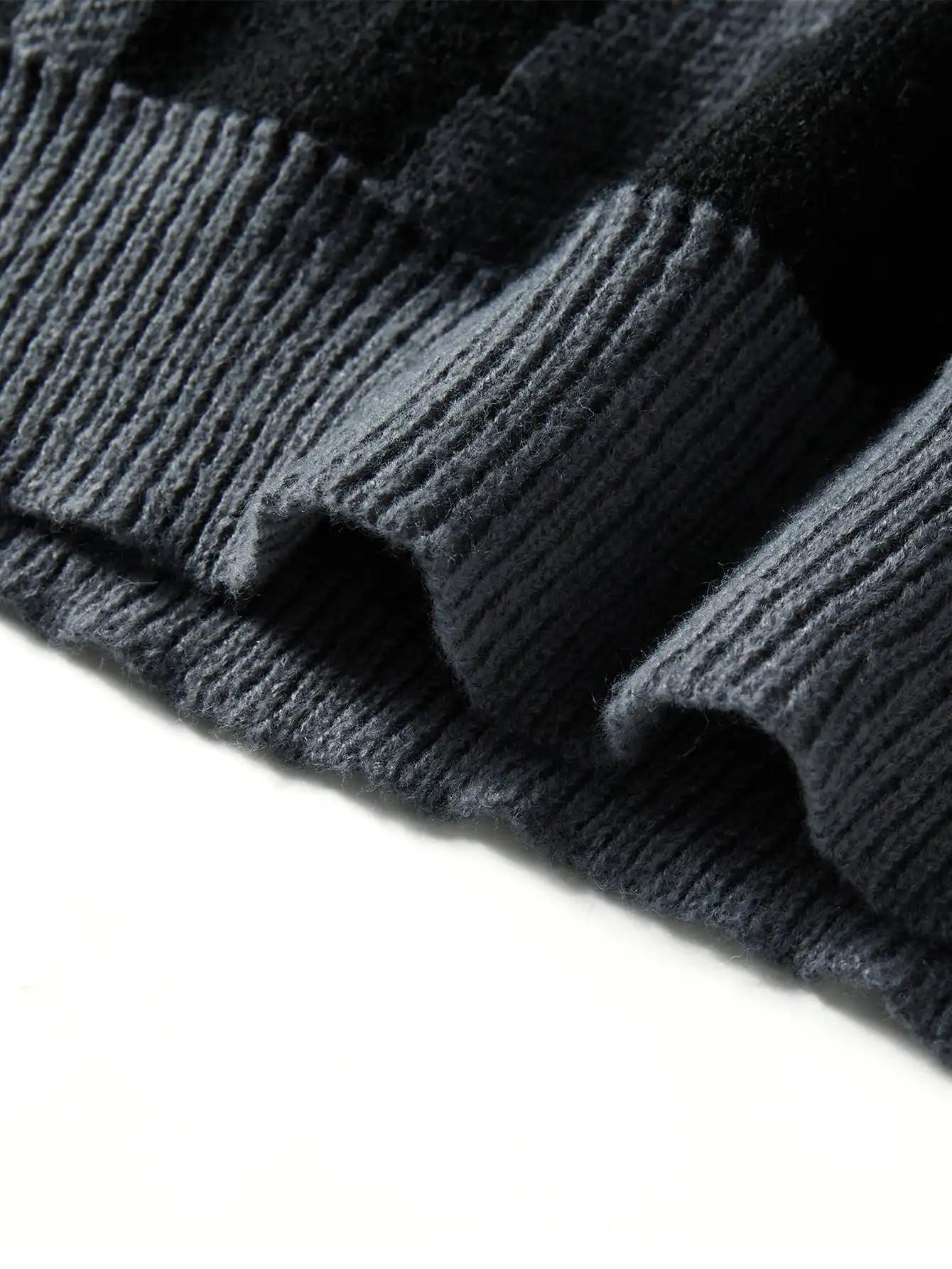 Pull à col rond à motif jacquard irrégulier pour hommes, pull décontracté, document d'abonnés, popul