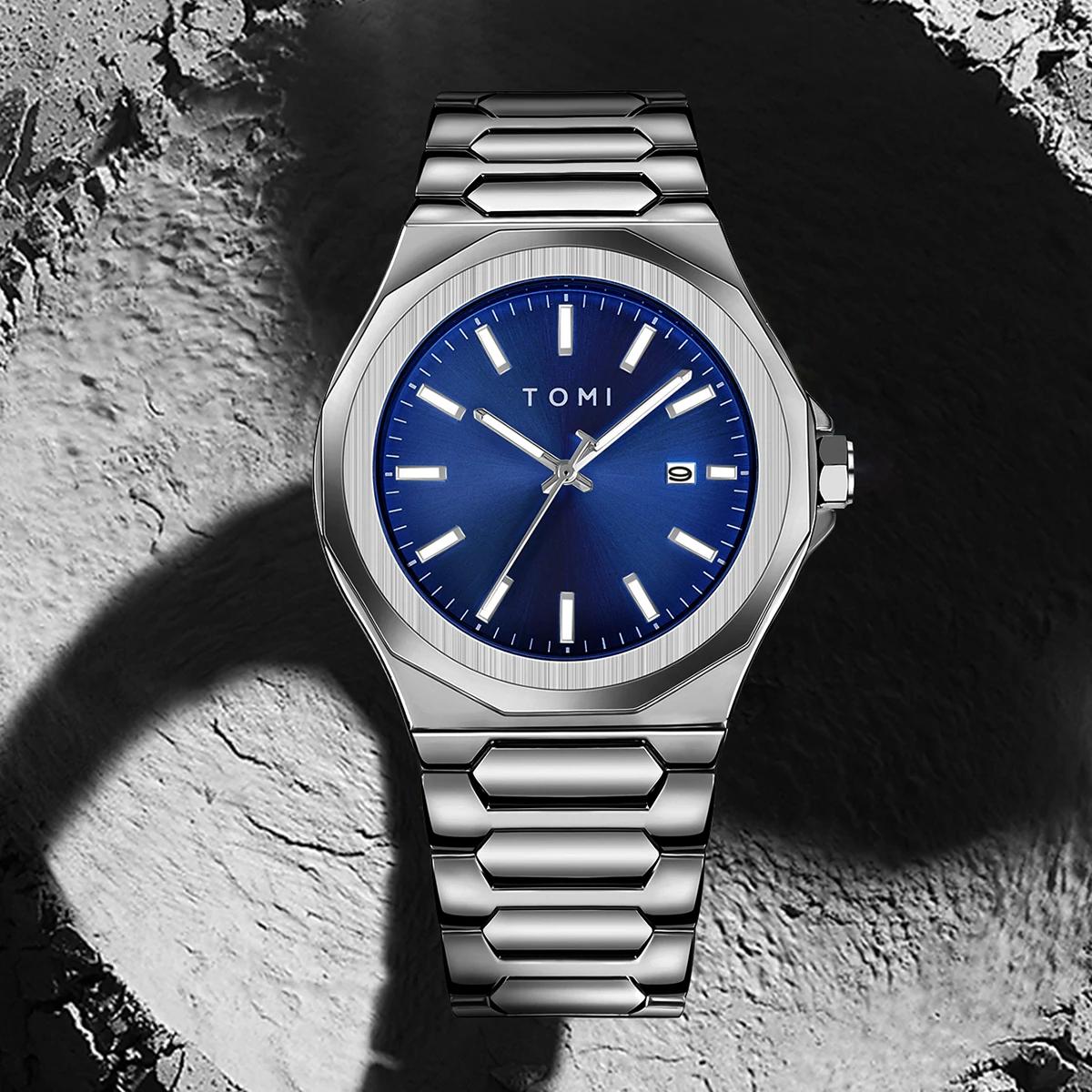 TOMI montre pour hommes d'affaires de luxe coffret cadeau boîtier en or Rose de haute qualité montre