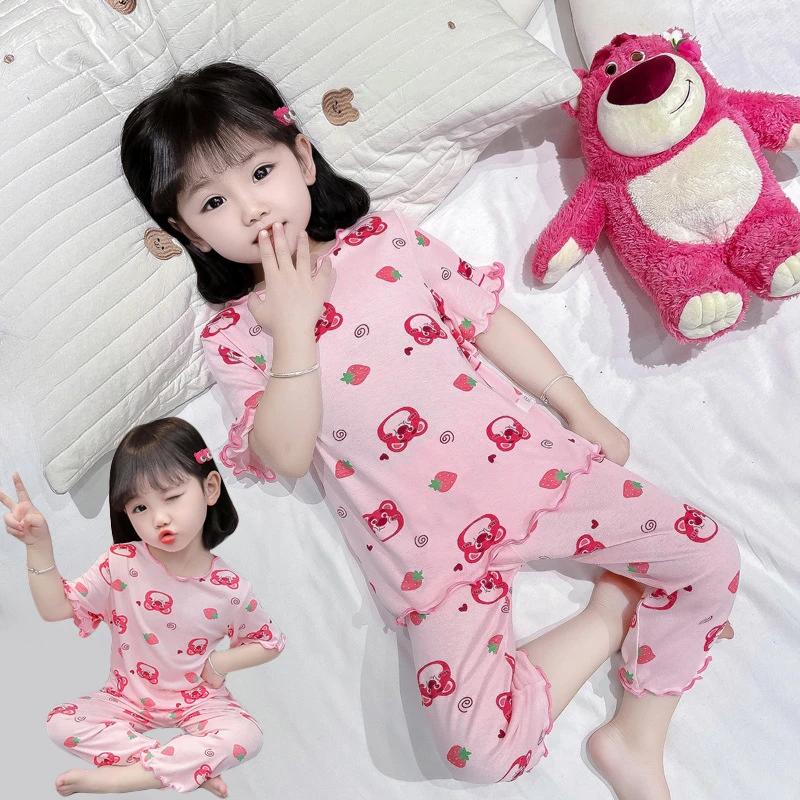 Ensemble de pyjama en coton pour bébé, vêtements de nuit pour enfant en bas âge, vêtements d'intérie