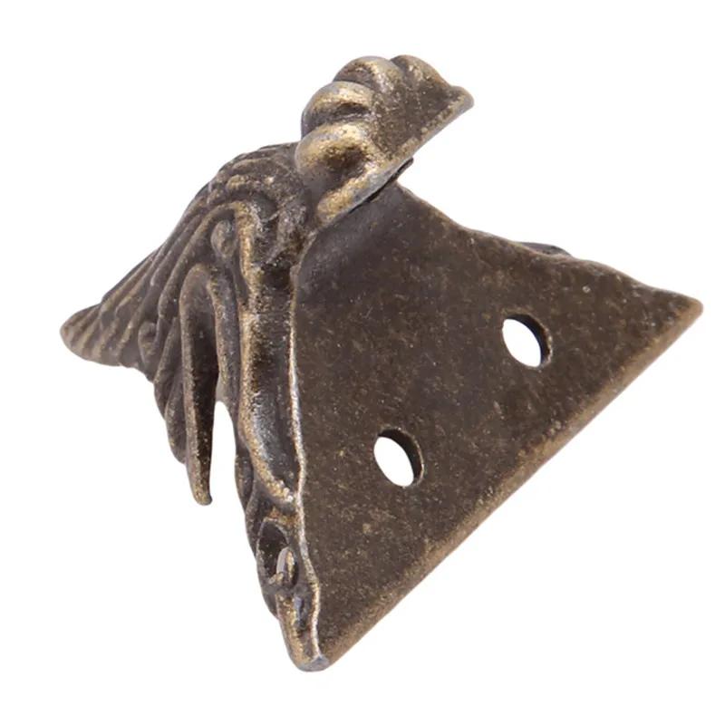 Coffre à bijoux en laiton Bronze Antique, boîte de meubles en bois, pieds décoratifs, protection d'a