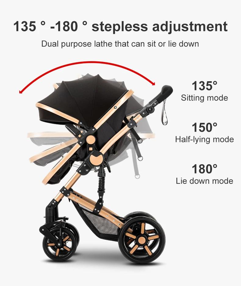 Système de voyage pour bébé 3 en 1, poussette pliable légère avec berceau, siège auto détachable inc