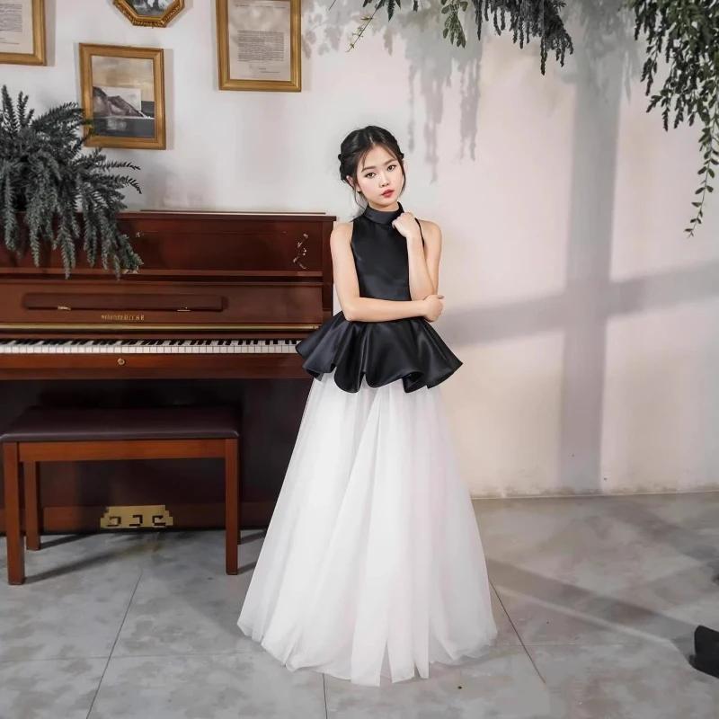 Nouvelle Robe de Soirée Noire pour Filles, Robe de Princesse pour Fête, Spectacle, Anniversaire, Ten