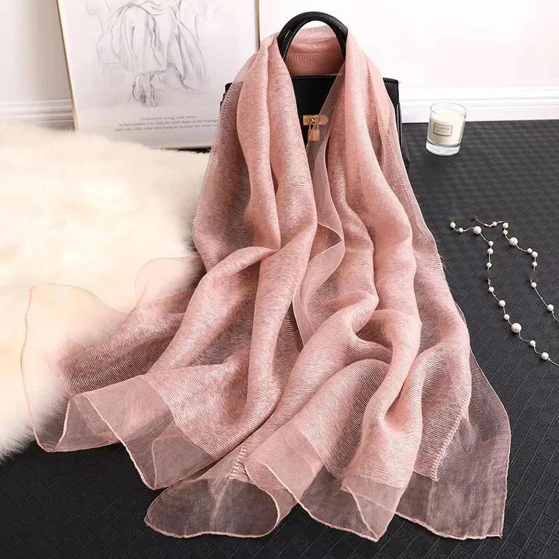 Injwool-Écharpe de Marque pour Femme, Foulard Solide, Pashmina, Châles et Round Big Size, Serviette
