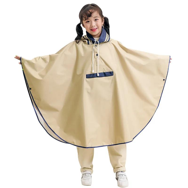 Manteau imperméable pour enfants, sacs d'école de style cape, version coréenne avancée, poncho pour