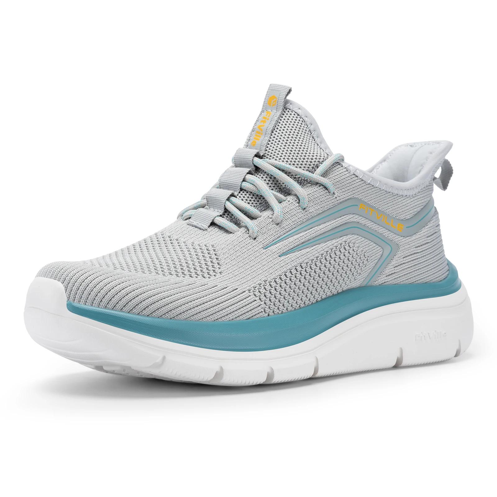 Chaussures de course à semelle épaisse pour hommes, baskets légères et rembourrées, coupe large avec