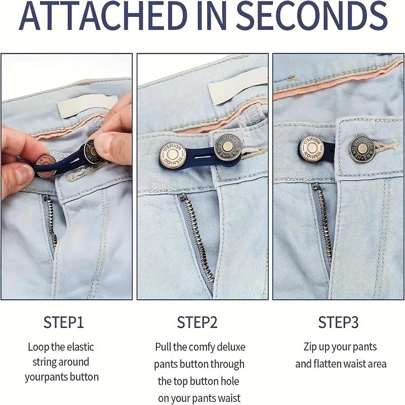 Extensions de boutons pour jeans et pantalons, 6 pièces, extension d'attente universelle pour femmes
