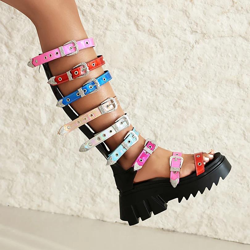 Sandales de Performance en Cuir NucleanVerni, Nouvelle Taille, pour Boîte de Nuit, T-aught, Trou en