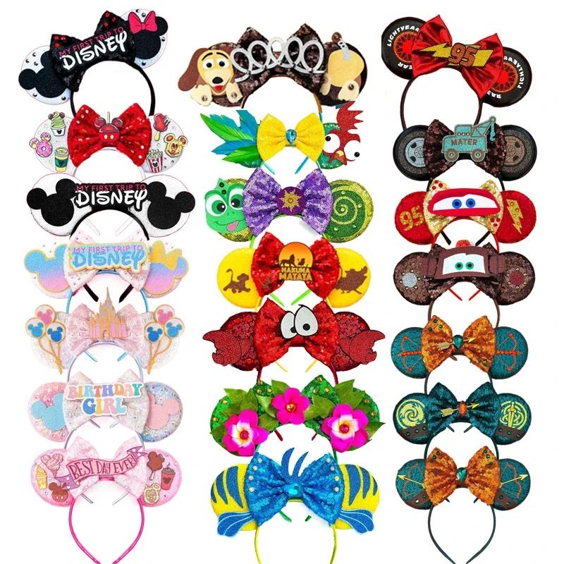 Nouveau Design Mickey Mouse oreilles bandeau enfant adulte Festival fête paillettes arc bandeau femm