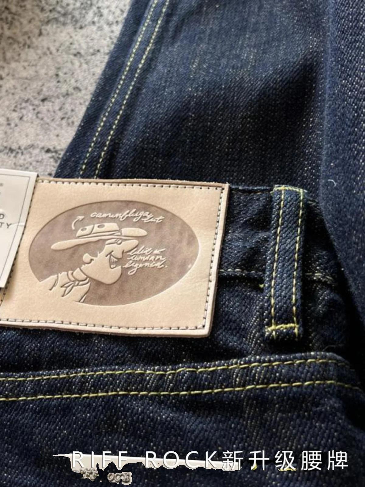 Jean Délavé en Denim Indigo pour Homme, Pantalon Droit Décontracté, Vintage Américain, 100% Coton, S