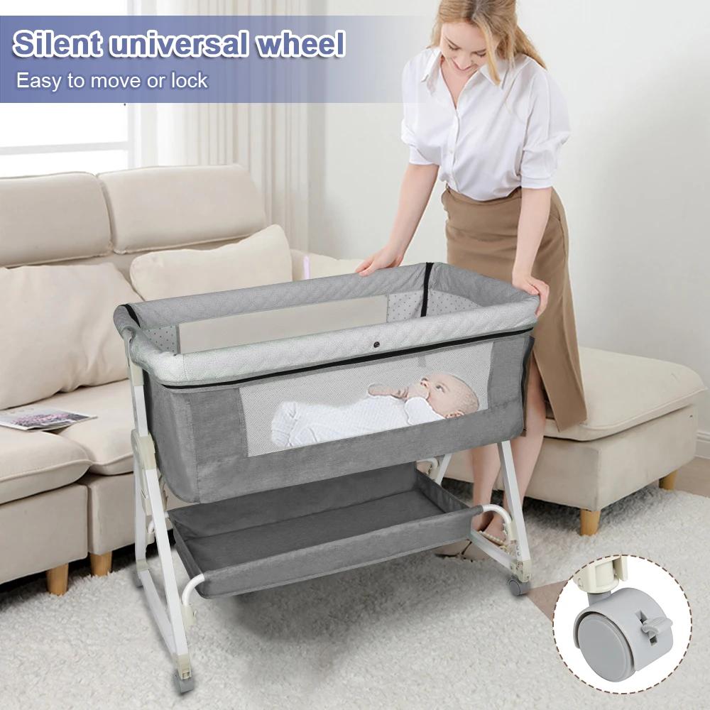 Lit Berceau Cododo Bébé, Dormir Ensemble, avec Matelas, Table à Langer, Facile à Déplacer, Lit Bébé