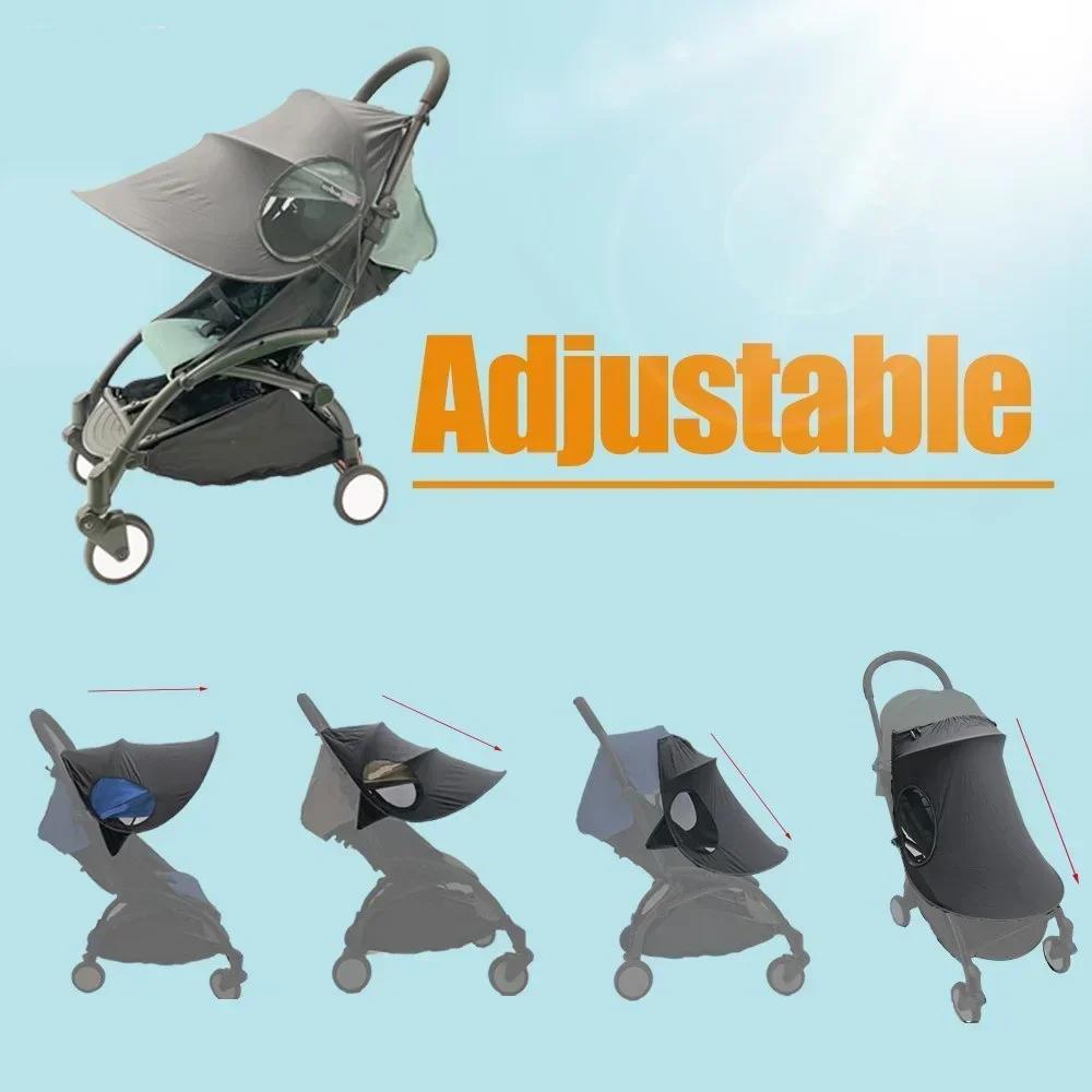 Pare-soleil pour poussette, auvent universel noir, couverture d'auvent pour bébé, parapluie coupe-ve
