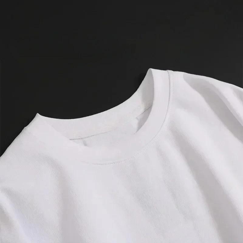 T-shirt d'été américain en coton à manches courtes pour jeunes hommes et femmes, hauts tendance à co