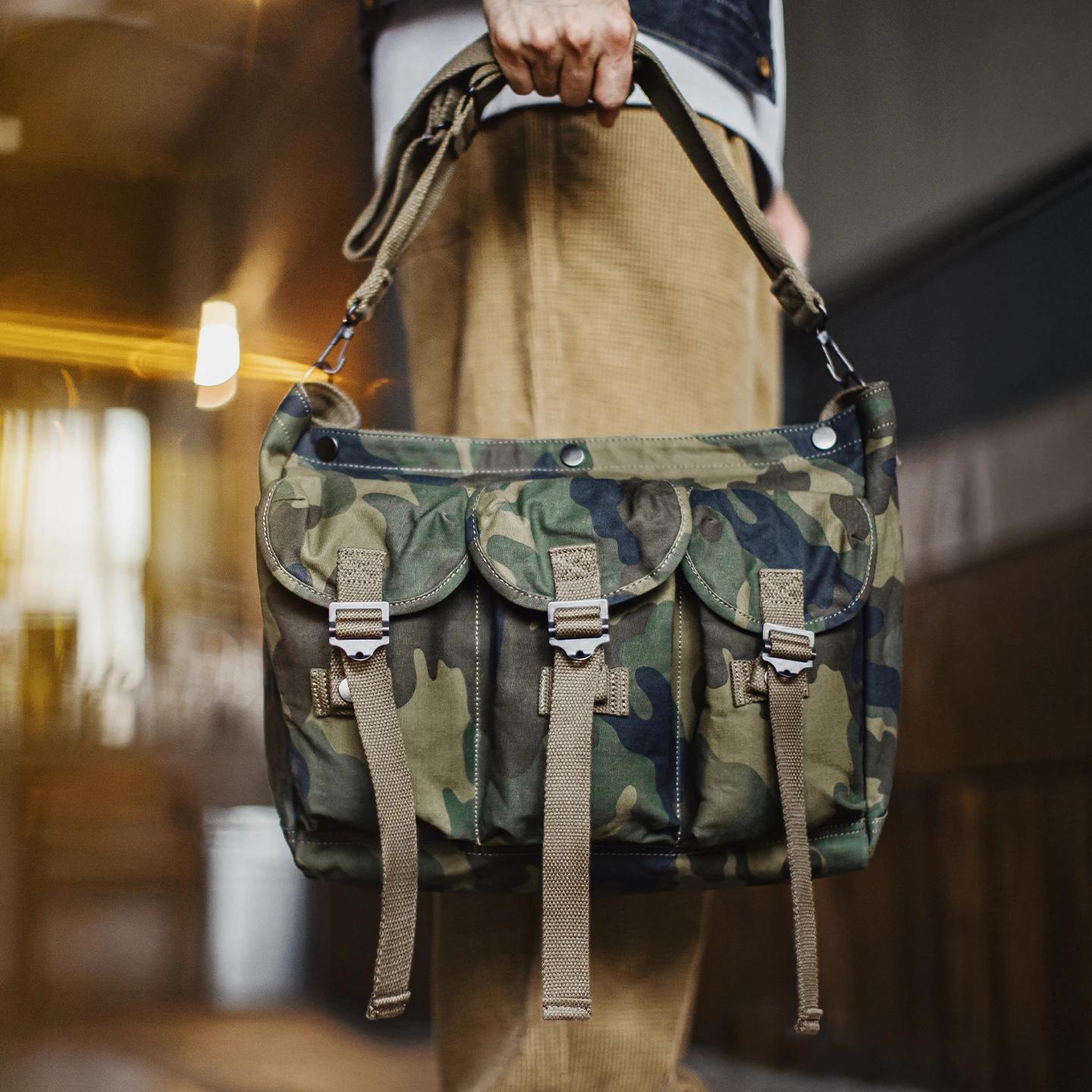 Maden – sac à bandoulière tactique Vintage pour hommes, sacoche en coton de Camouflage, grande capac