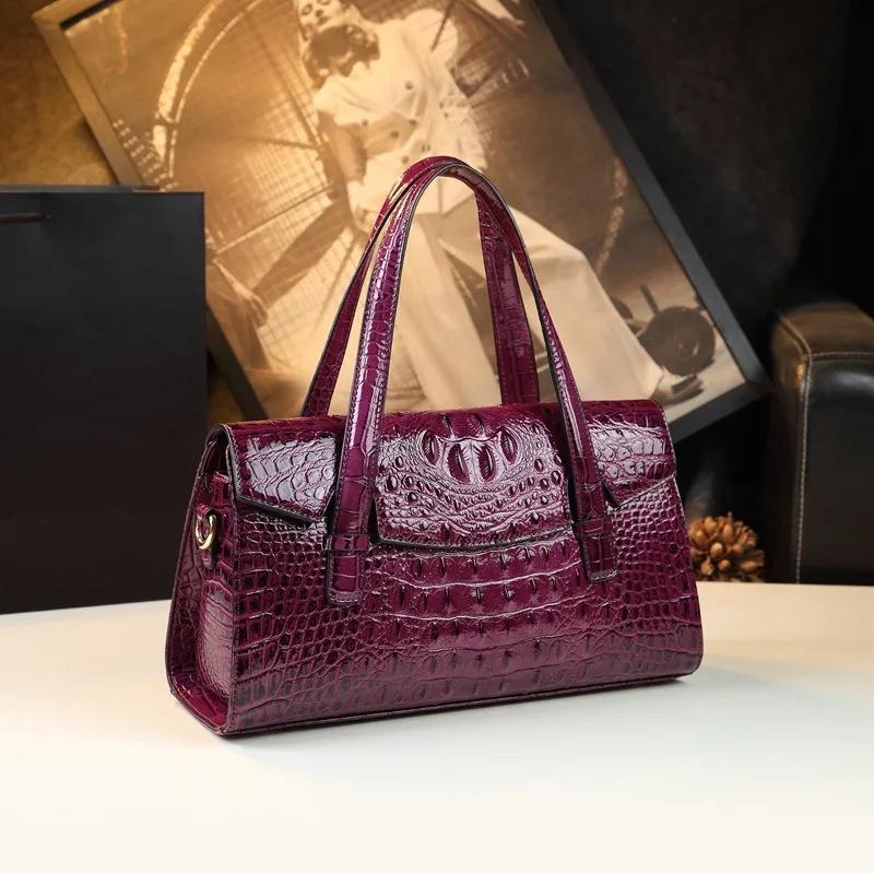 Sac à bandoulière en cuir de luxe léger pour femme, motif crocodile, nouveau style 2025, sac message