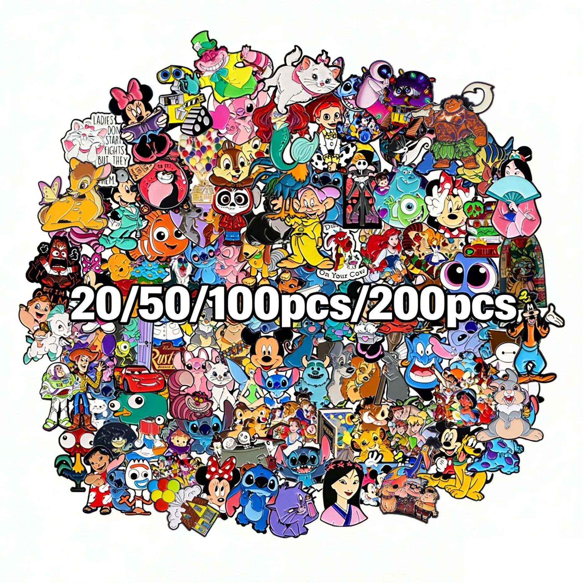 Lot de 20/50/100 broches en émail sur le thème des animaux, série Princesse de dessin animé, épingle