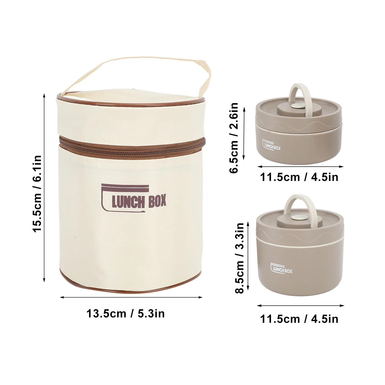 Boîte à Bento Ronde Portable Multifonction Scellée en Acier Inoxydable 304, Récipient à Déjeuner Iso