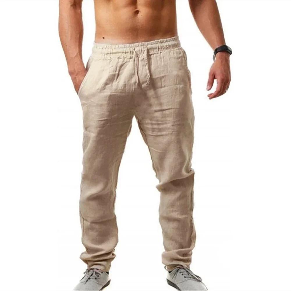 Pantalons décontractés pour hommes été mâle respirant haute qualité pantalon de survêtement couleur