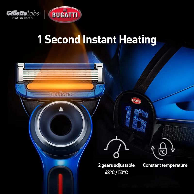 Gillette labs rasoir chauffant série Bugatti Veyron Gillette labs ensemble de rasoir pour hommes lam