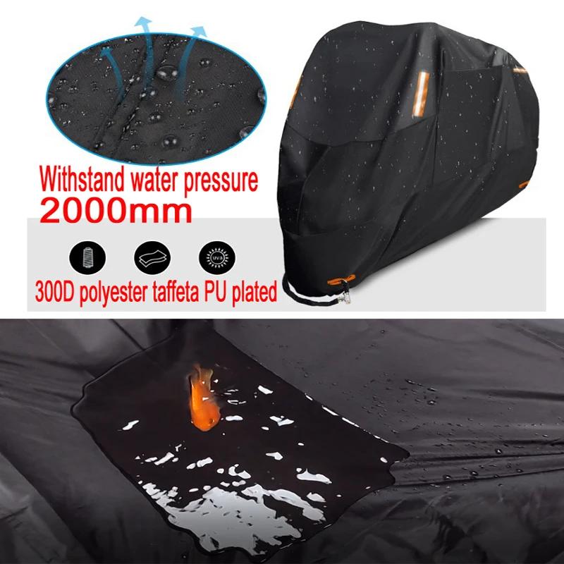 Housses de moto épaisses 300D, Design noir, imperméables, pour moteurs, poussière, pluie, neige, pro