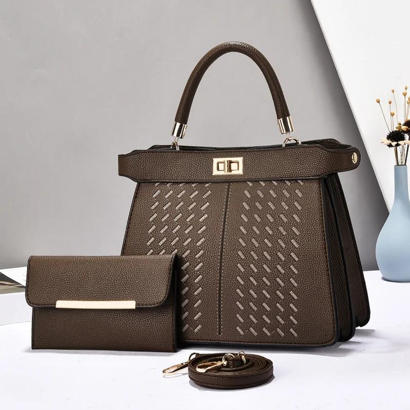 Sac à main en métal tendance pour femmes, sac mère-fille de couleur unie, sac bandoulière polyvalent