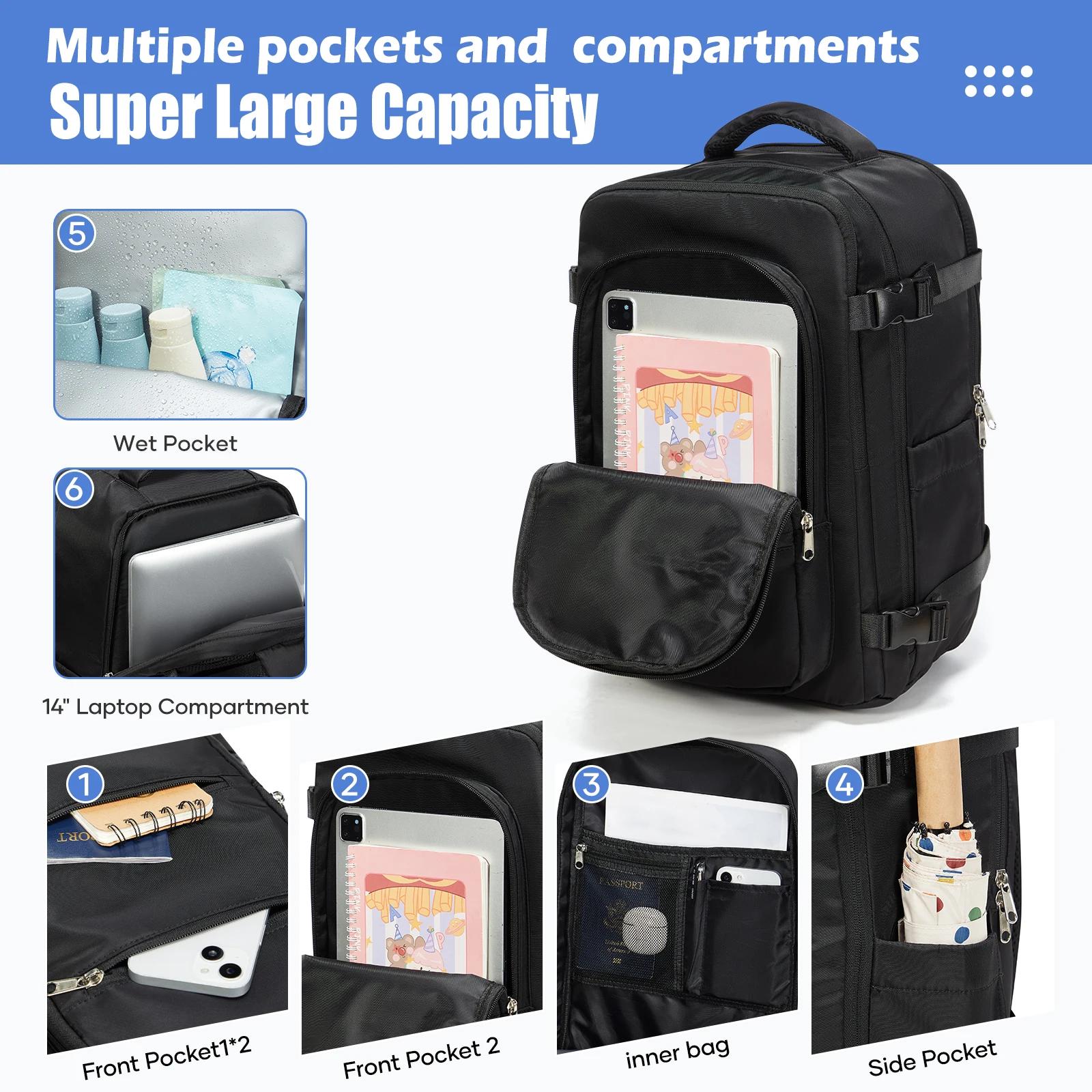 Sac sous vide pour vêtements, sac à dos bagage à main avion, sac à dos sous vide essentiels de voyag