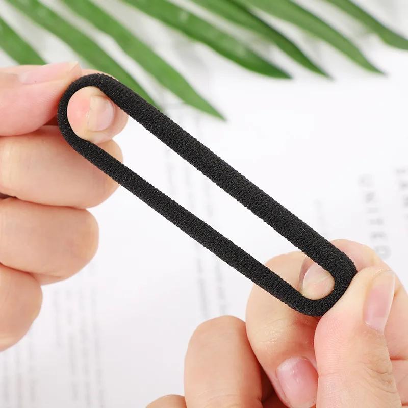 Bandes de cheveux noires pour femmes et filles, chouchous en caoutchouc à haute élasticité, porte-qu