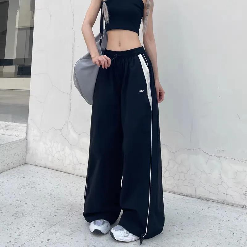 Pantalon de jogging décontracté pour femmes, mode Streetwear, surdimensionné, sport, jambes larges,