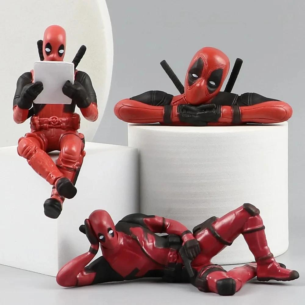 6 décoration de bureau Deadpool voiture bureau à domicile Marvel 8 cm X-MAN drôle mignon Figure modè