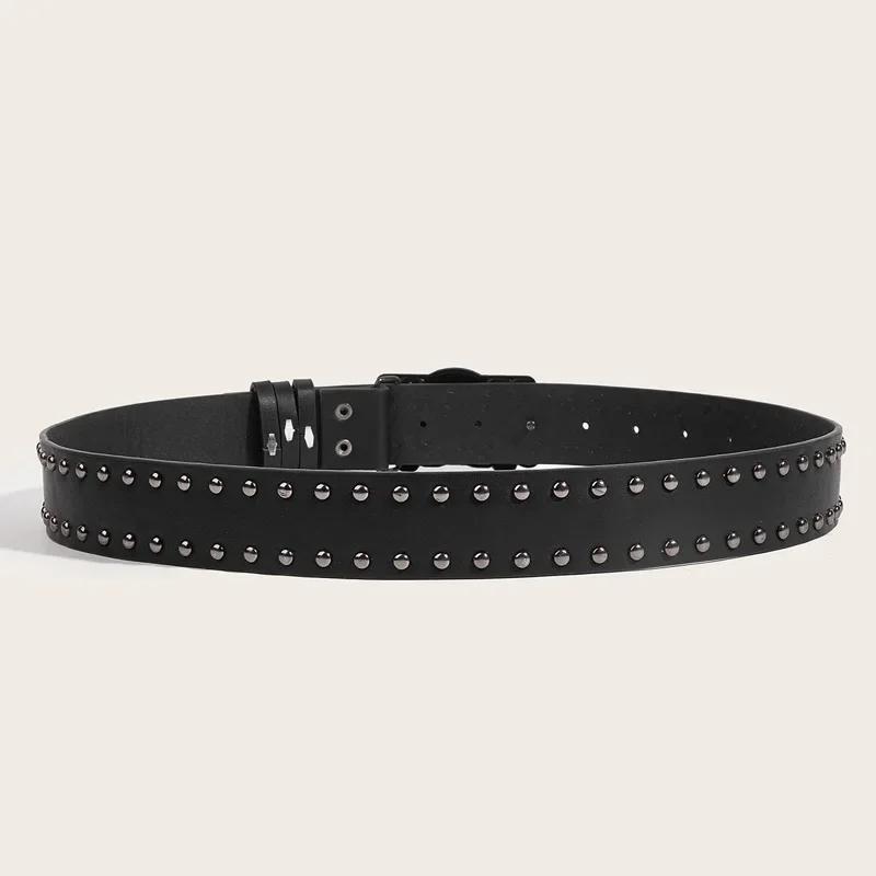 Nouvelles ceintures pour femmes de haute qualité marque de luxe Punk Goth Rivet noir jean unisexe ho