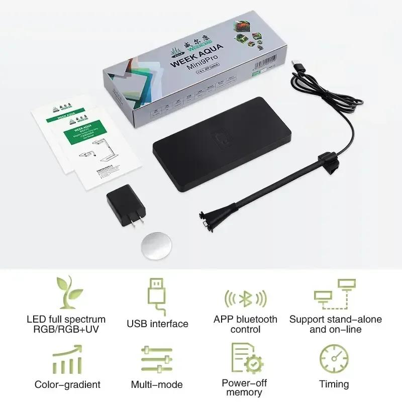 WEEK AQUA USB lumière d'aquarium plante grandir spectre complet LED écologie Microlandspape lumière