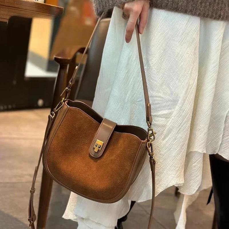 Sac à bandoulière en cuir de vache véritable pour femmes, sac à main en cuir véritable de vache soup