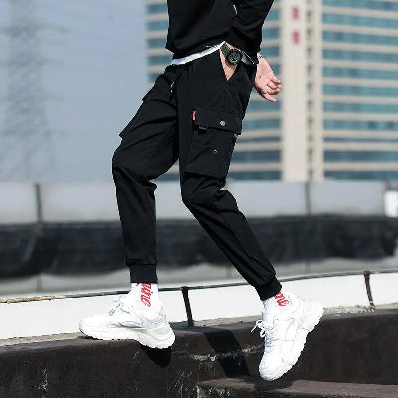 Pantalon Cargo tendance de couleur unie pour hommes, pantalon Cargo à poches multiples à rabat, pant