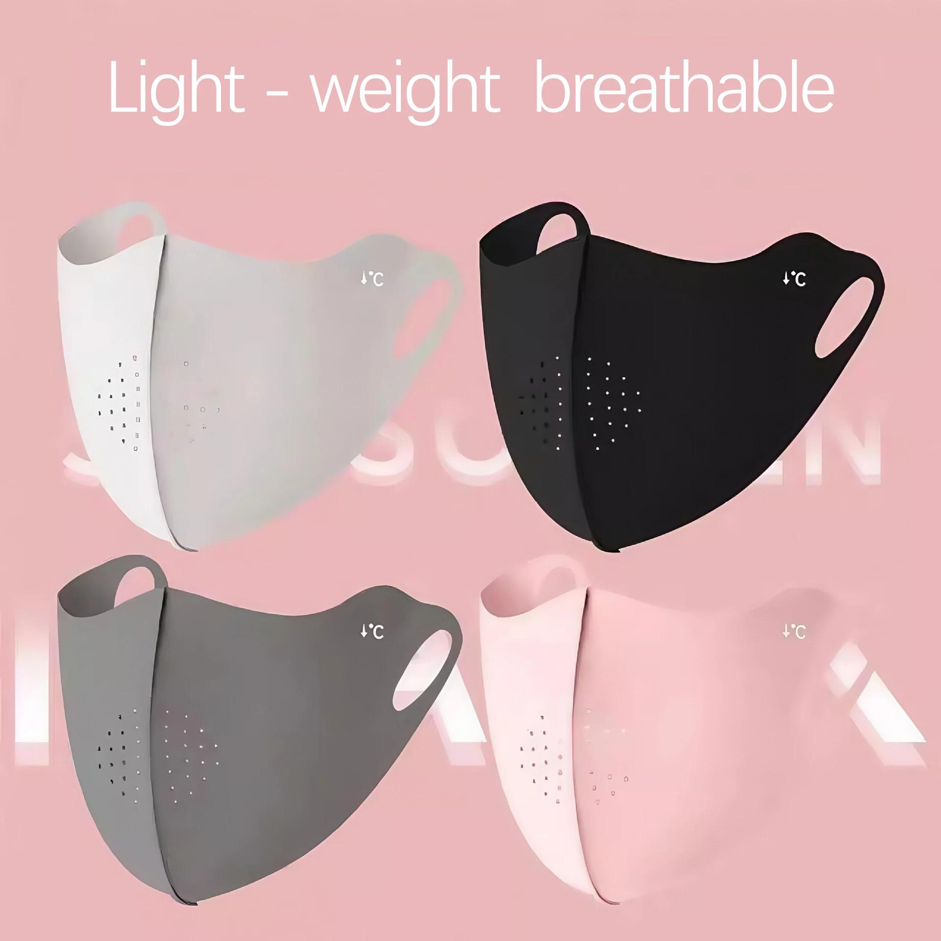 Masque d'été en soie glacée sans trace, respirant, pour hommes et femmes, sensation de glace, acide