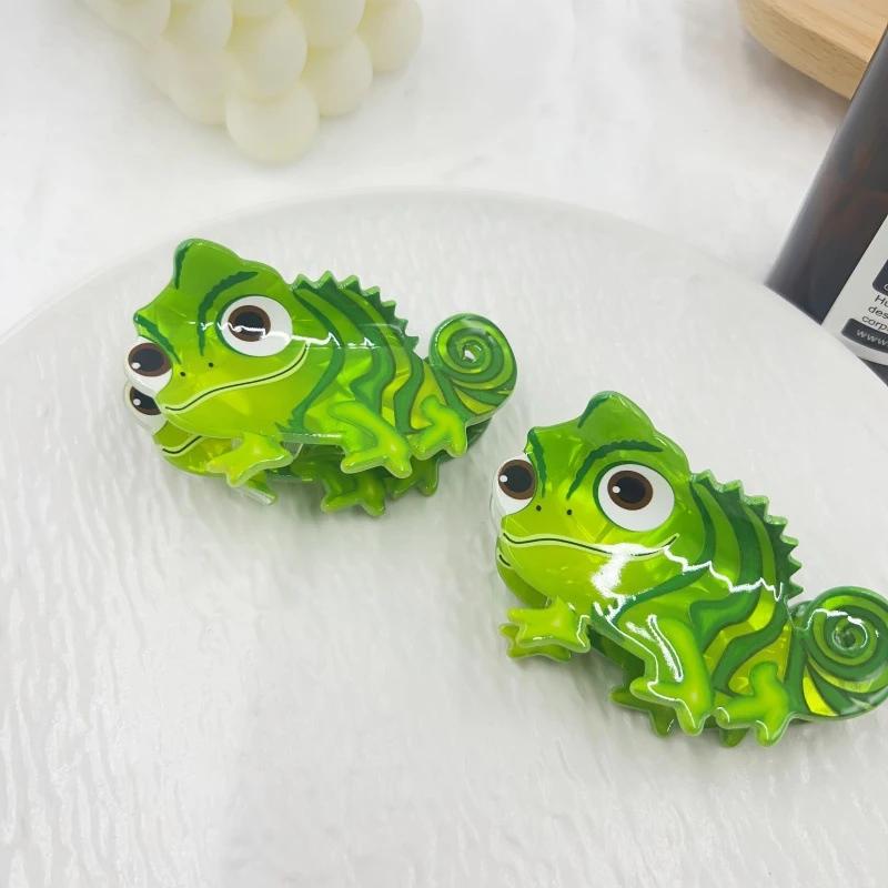 1pc nouveau dessin animé mignon dinosaure vert lézard pince à cheveux arrière de la tête pince à che