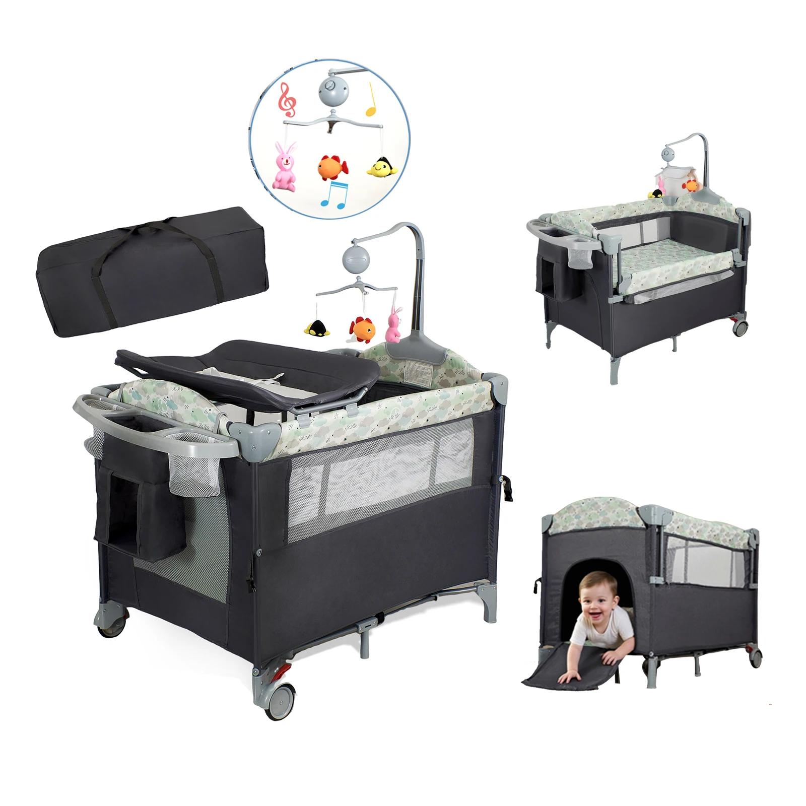 Pack n Play Playard portable avec couffin, berceau de voyage pour bébé avec table à langer, lit de p